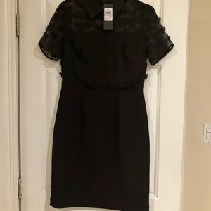 Karl Lagerfeld Black Mini Dress with Sheer Accents